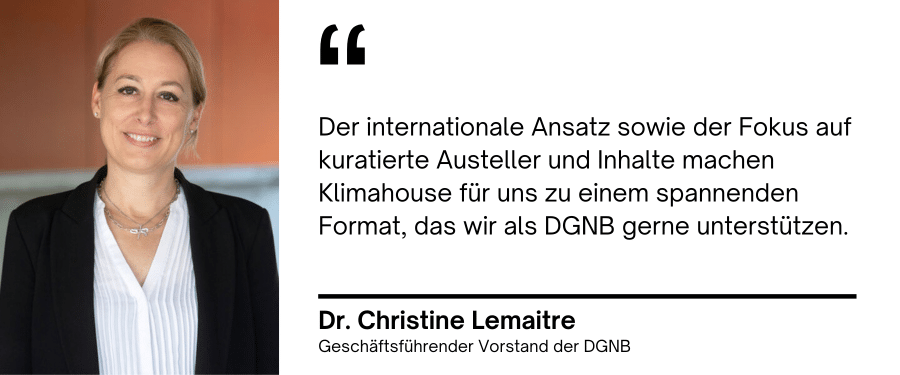 Klimahouse Deutschland Statement von Dr. Christine Lemaitre